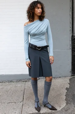 GATHERED OFF SHOULDER TOP