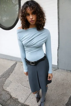GATHERED OFF SHOULDER TOP