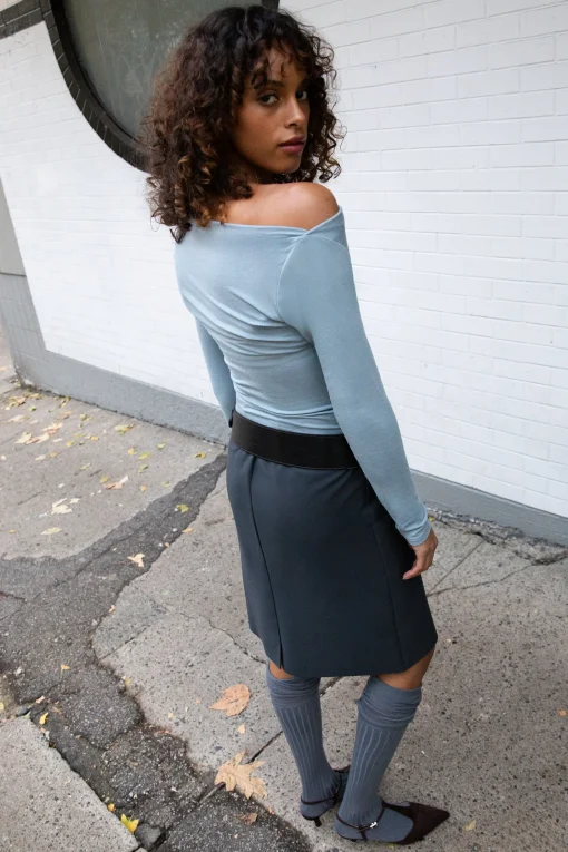 GATHERED OFF SHOULDER TOP