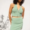 GINGHAM HALTER TOP