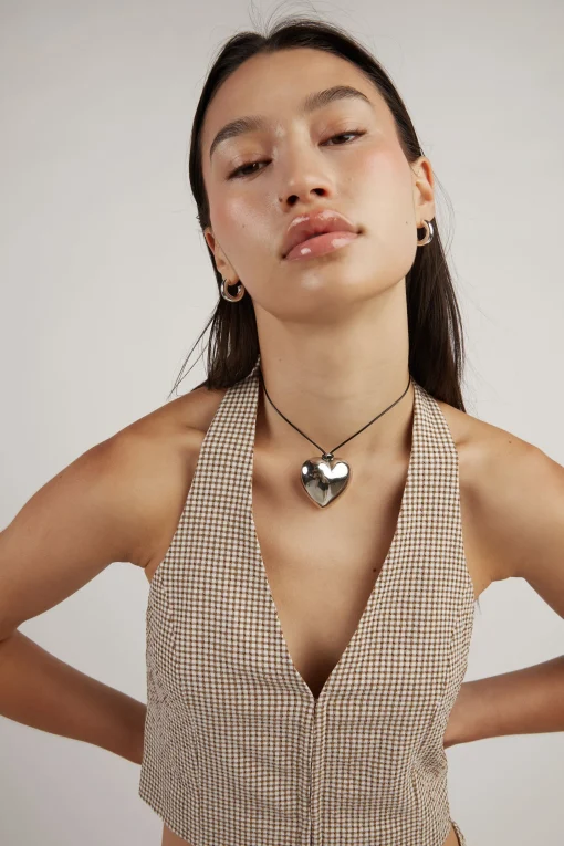 GINGHAM HALTER TOP