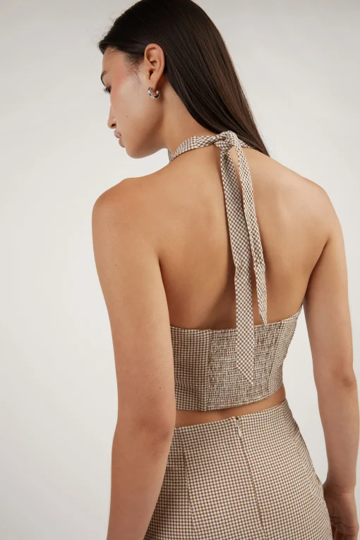 GINGHAM HALTER TOP