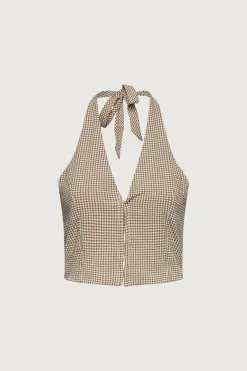 GINGHAM HALTER TOP