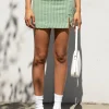 GINGHAM MINI SKIRT WITH FRONT SLIT