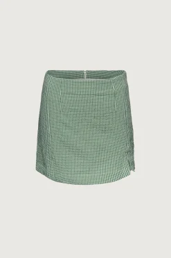 GINGHAM MINI SKIRT WITH FRONT SLIT