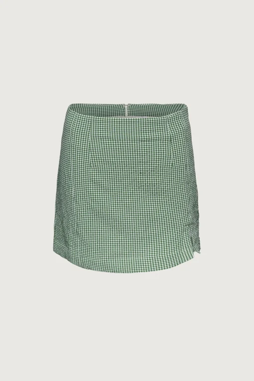 GINGHAM MINI SKIRT WITH FRONT SLIT