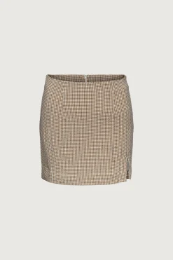 GINGHAM MINI SKIRT WITH FRONT SLIT