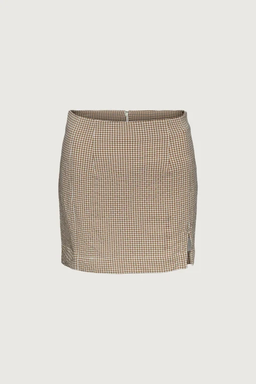 GINGHAM MINI SKIRT WITH FRONT SLIT