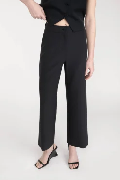 HALF ELASTIC WIDE LEG PANT