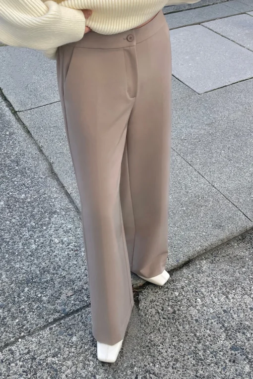 HALF ELASTIC WIDE LEG PANT