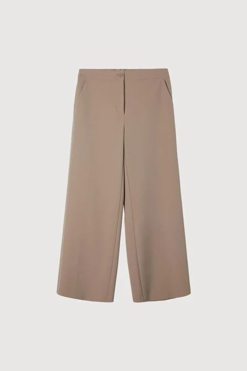 HALF ELASTIC WIDE LEG PANT