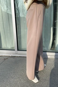 HALF ELASTIC WIDE LEG PANT