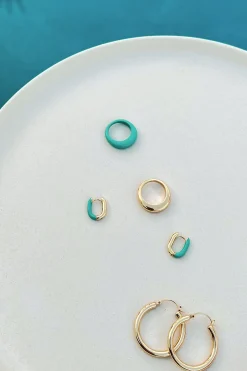 HALF ENAMEL OVAL HOOPS