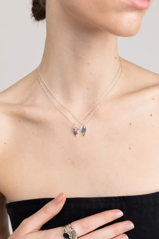 HALF HEART NECKLACE SET