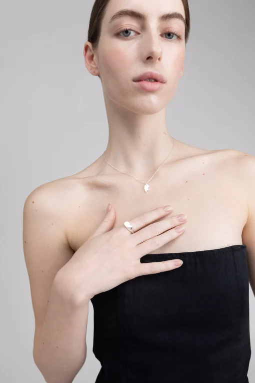 HALF HEART SIGNET RING SET