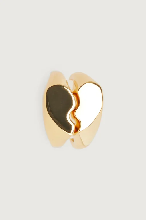 HALF HEART SIGNET RING SET