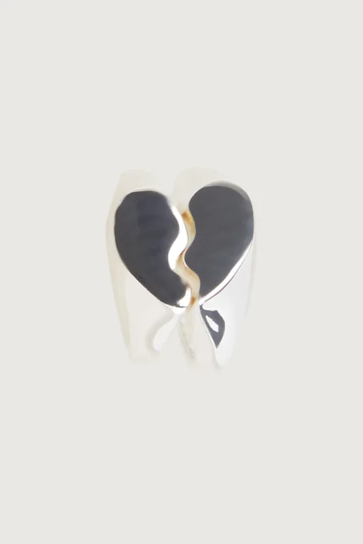 HALF HEART SIGNET RING SET