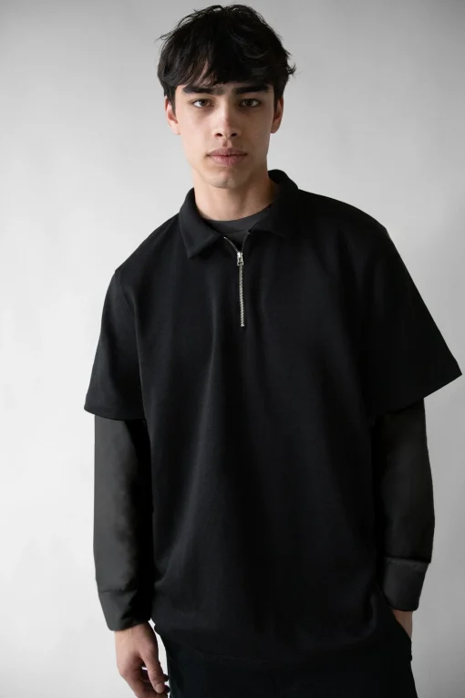 HALF ZIP POLO T-SHIRT