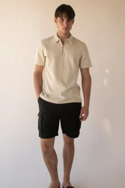 HALF ZIP POLO T-SHIRT