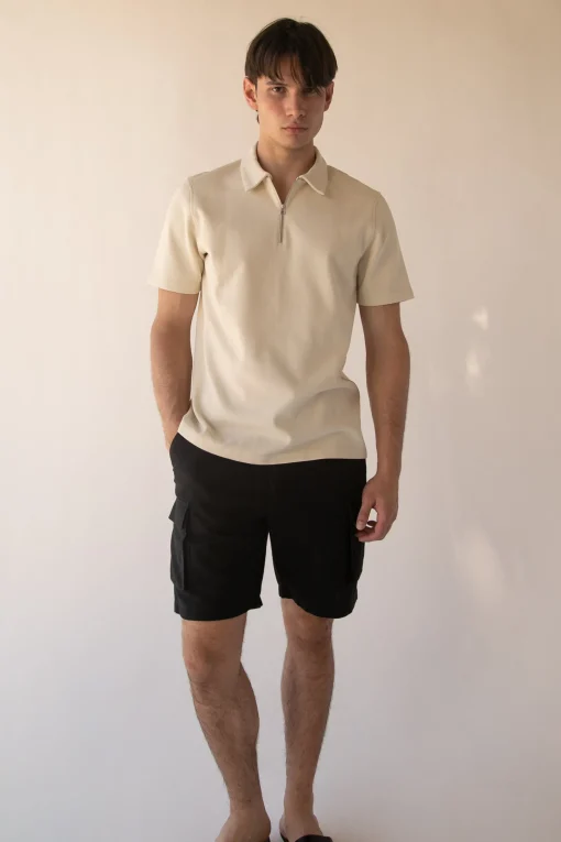HALF ZIP POLO T-SHIRT