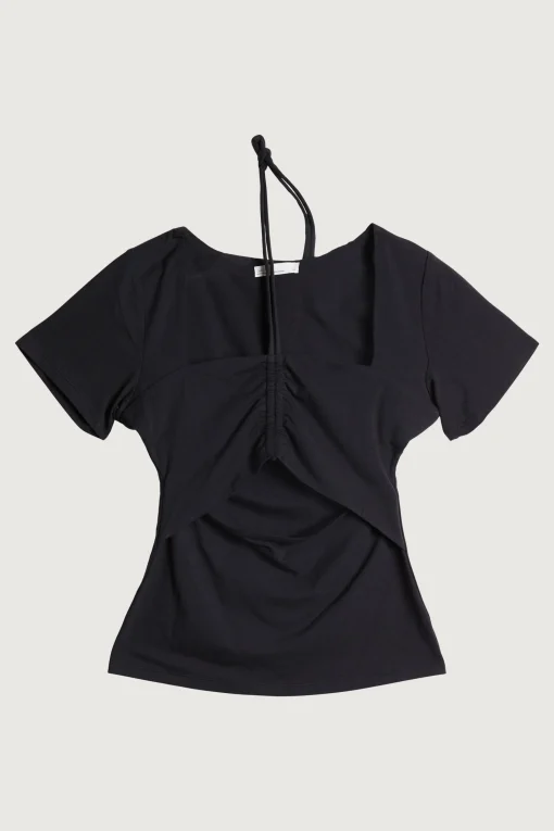 HALTER NECK CUTOUT TEE