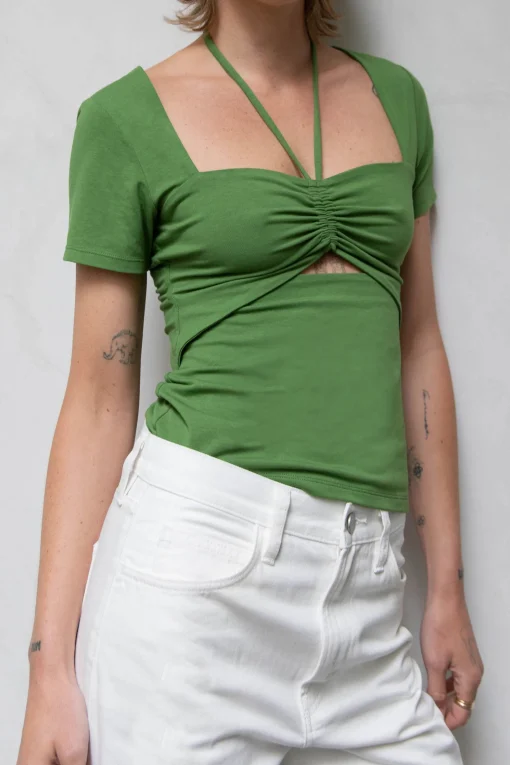 HALTER NECK CUTOUT TEE