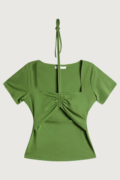 HALTER NECK CUTOUT TEE