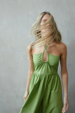 HALTER NECK MIDI DRESS
