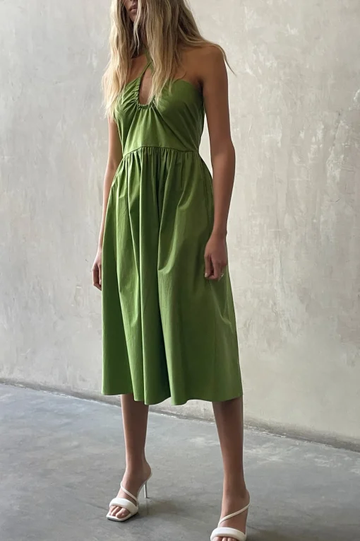 HALTER NECK MIDI DRESS