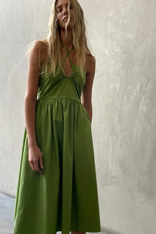 HALTER NECK MIDI DRESS