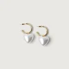 HEART PEARL HOOPS