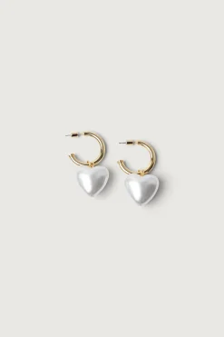 HEART PEARL HOOPS