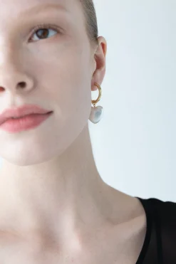 HEART PEARL HOOPS