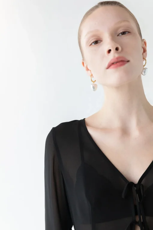 HEART PEARL HOOPS