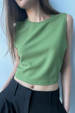 HIGH NECK CROPPED TANK