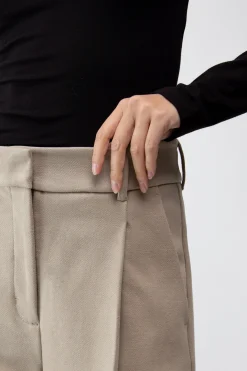 HIGH-RISE STRAIGHT LEG TROUSER WITH PLEATS