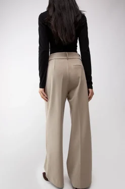 HIGH-RISE STRAIGHT LEG TROUSER WITH PLEATS