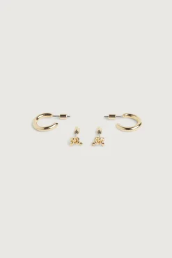 HOOP AND KNOT STUD EARRING SET