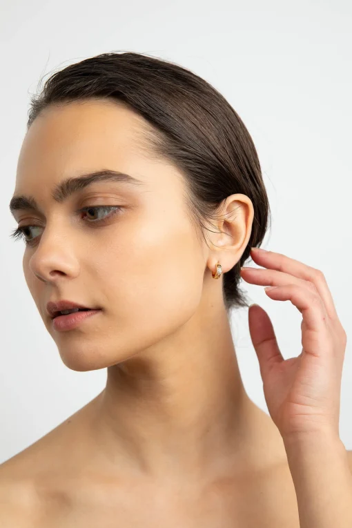 HOOP EARRING WITH ZIRCONIA