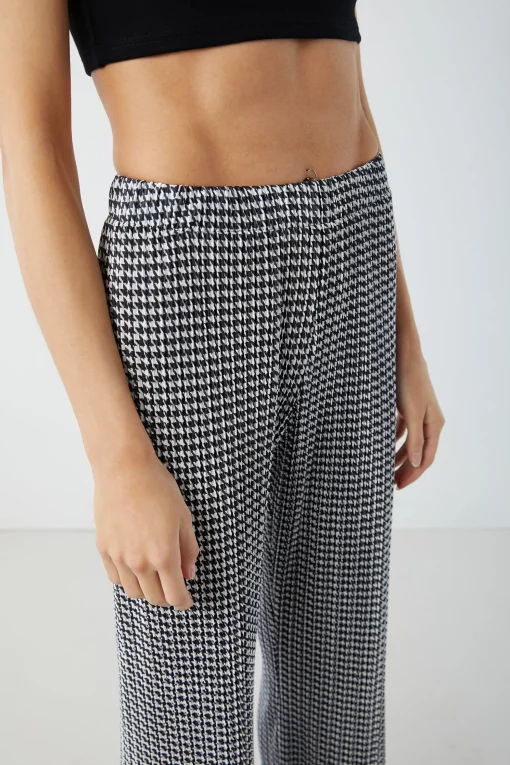 HOUNDSTOOTH PLEATED PANT