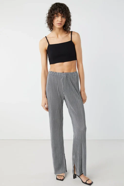 HOUNDSTOOTH PLEATED PANT