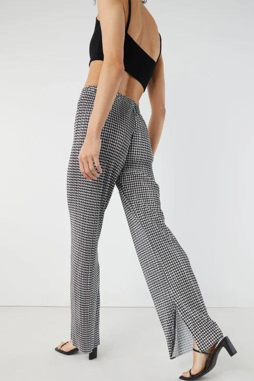 HOUNDSTOOTH PLEATED PANT