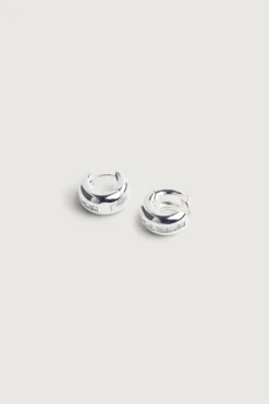 INLAID ZIRCONIA HOOP EARRINGS