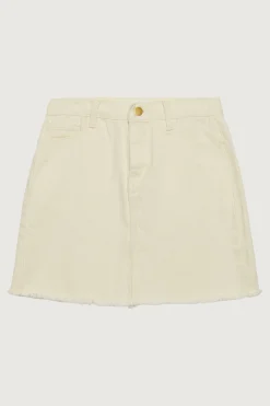 IVORY DENIM MINI SKIRT