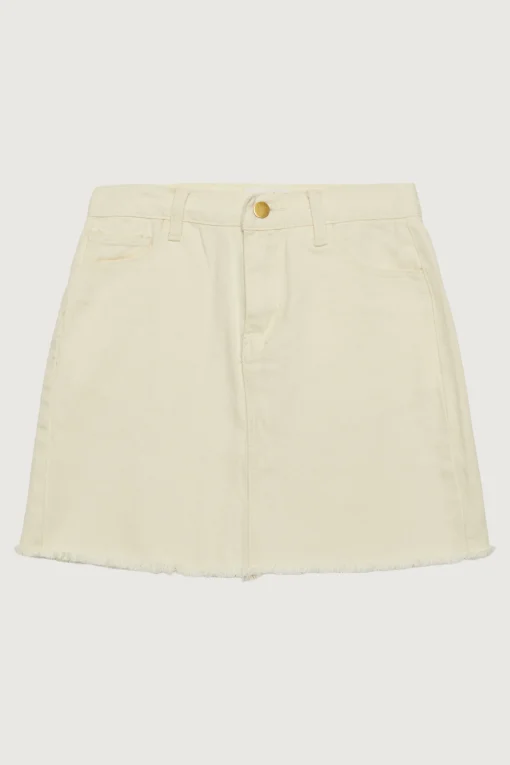 IVORY DENIM MINI SKIRT