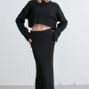 KNIT MIDI SKIRT