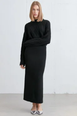 KNIT MIDI SKIRT