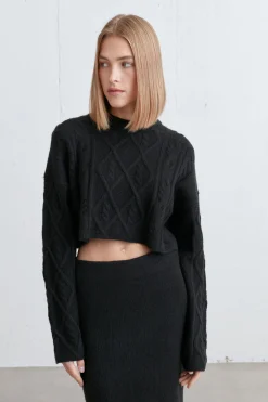 KNIT MIDI SKIRT