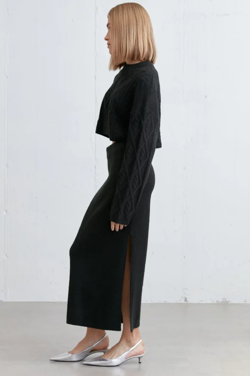 KNIT MIDI SKIRT