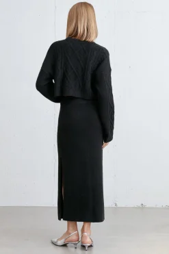 KNIT MIDI SKIRT